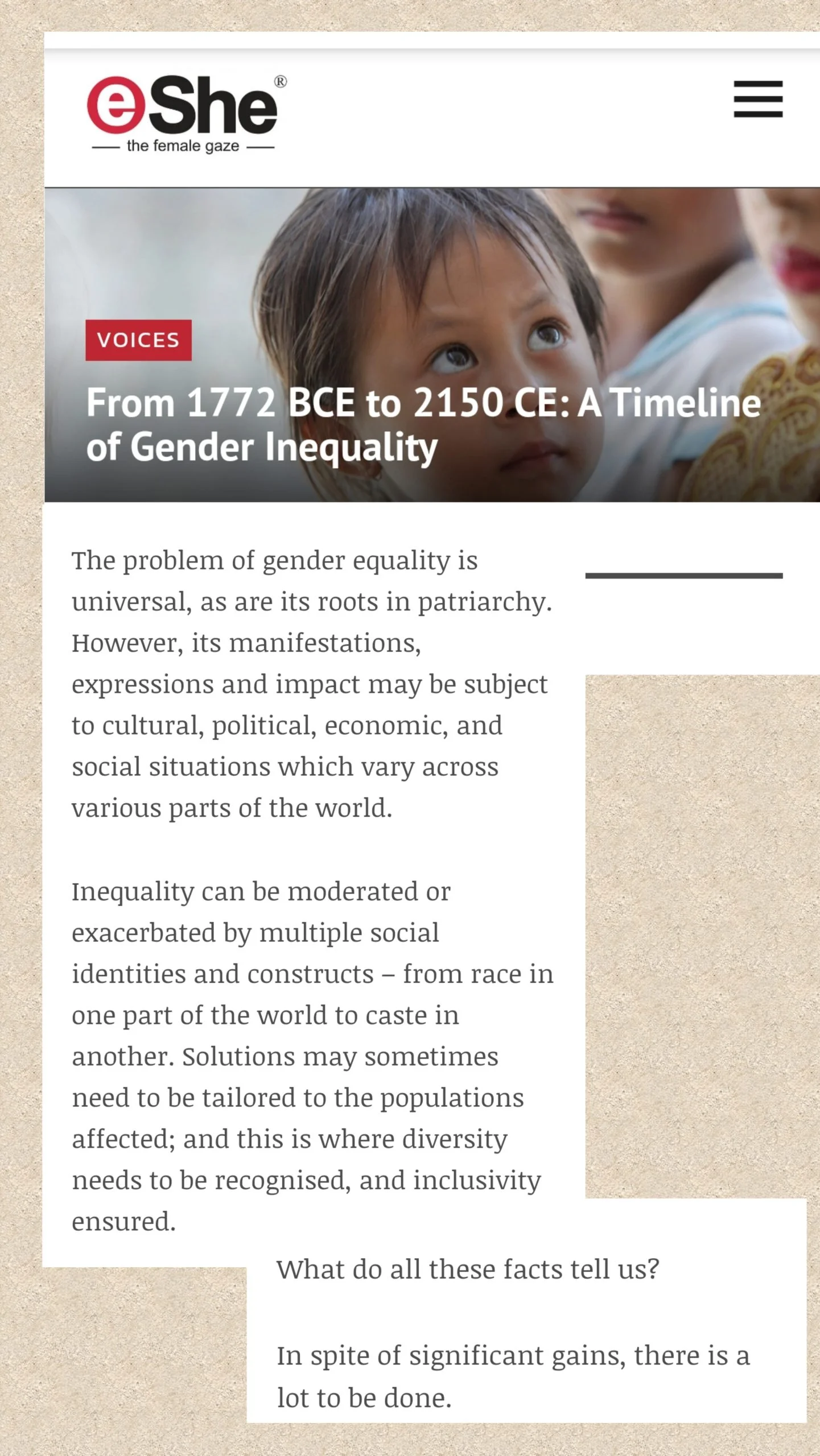 A timeline of gender inequality